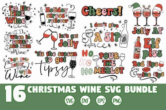 Retro Christmas Wine SVG Bundle Review