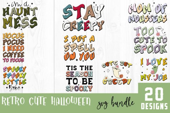 Retro Cute Halloween SVG Bundle Vol.8